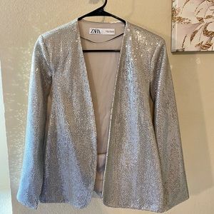 Zara Silver Cape / Blazer - US XS